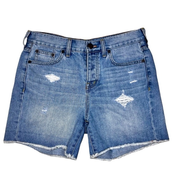 J. Crew Distressed Button-fly Light Wash Shorts Size 25 - Picture 1 of 8